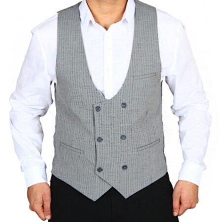 Vest Pinstripe Light Grey / White-60 (NL) / 34 (UK) | 15% korting | H.K. Mandel