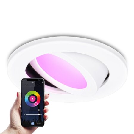 Vienna - Smart inbouwspot - IP65 waterdicht - 6 Watt 450 Lumen - Wifi + Bluetooth - RGBWW - GU10 - Google Home