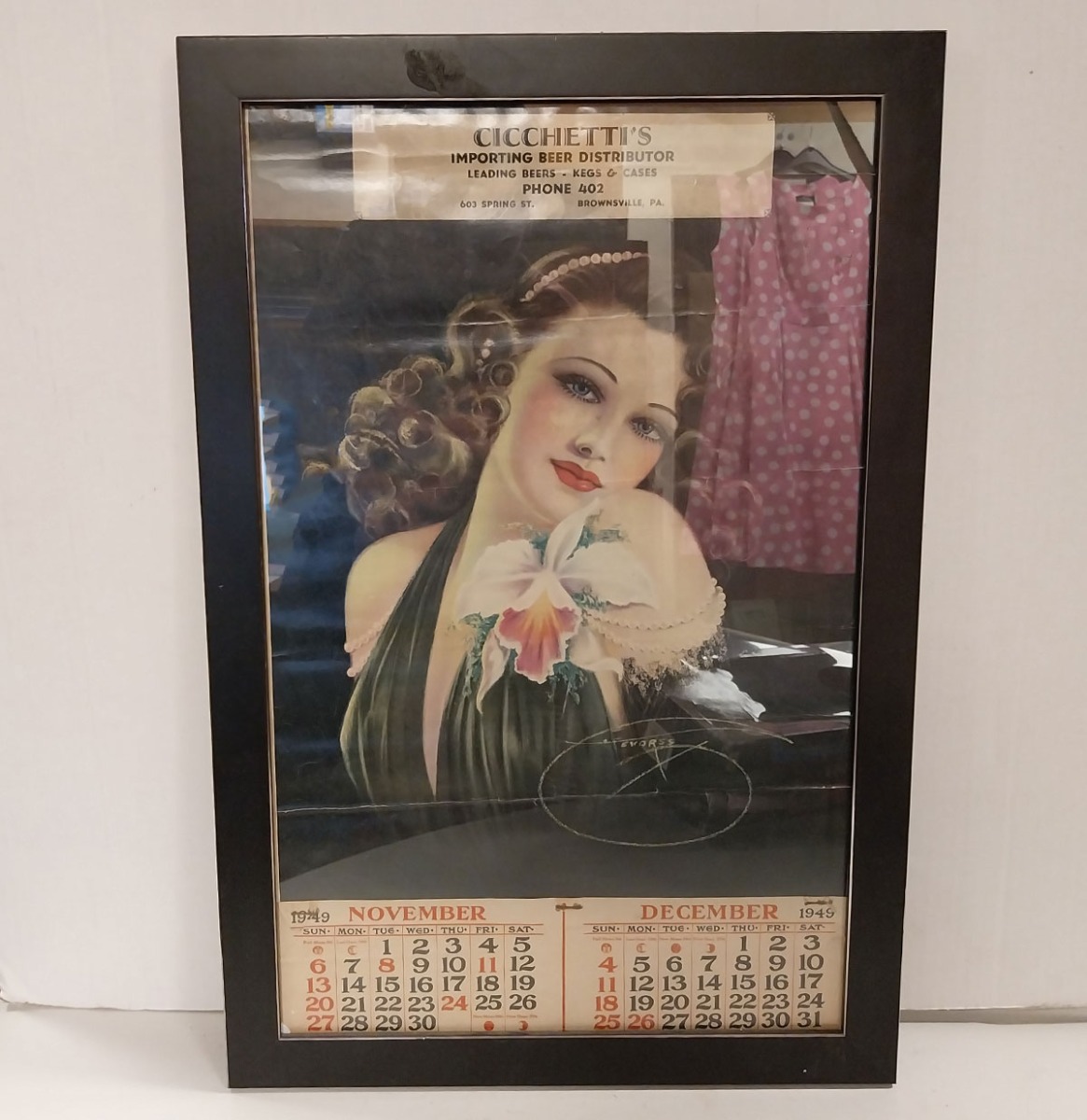 Vintage 1949 Cicchetti's Ingelijste Kalender - Origineel | The Dutch Pickers