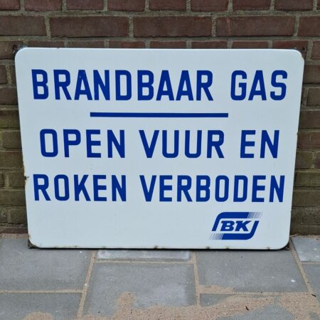 Vintage BK Autogas Emaille Bord - 77 x 57cm - Origineel | The Dutch Pickers