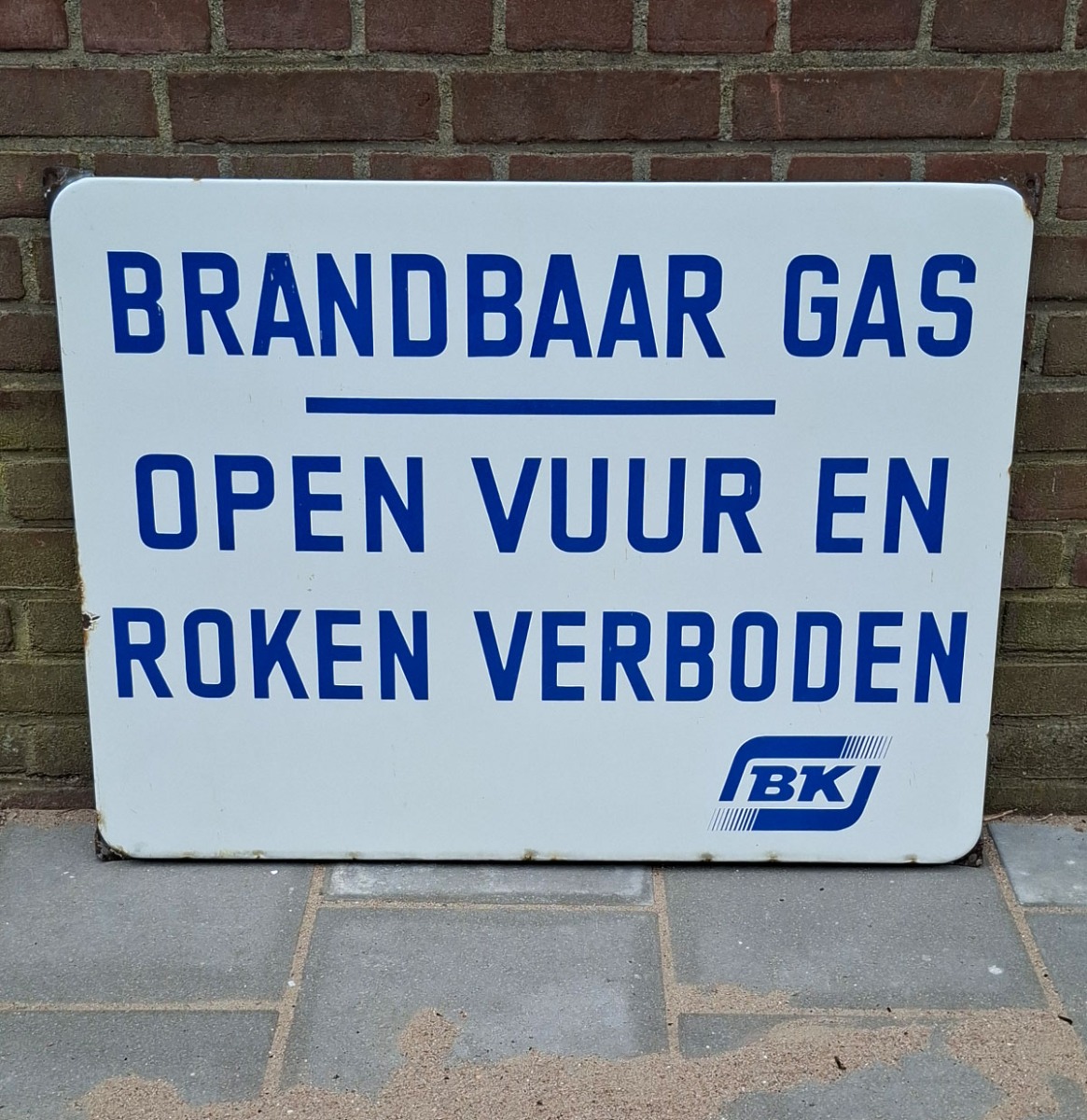 Vintage BK Autogas Emaille Bord - 77 x 57cm - Origineel | The Dutch Pickers
