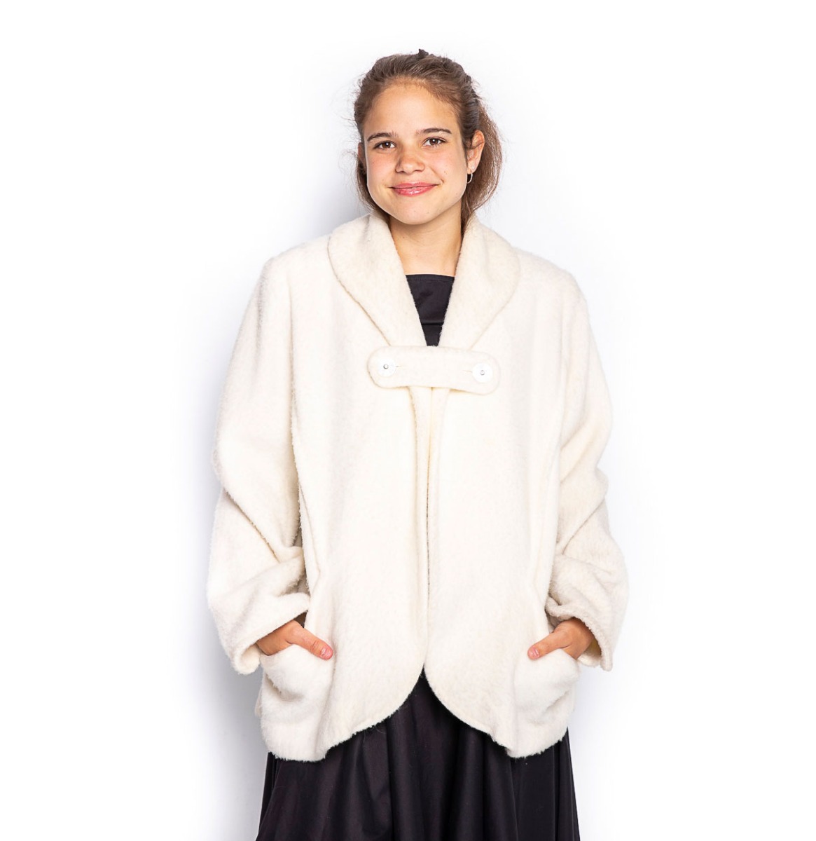 Vintage Cape Jasje Wit Nep Bont | 34% korting | Fiftiesstore