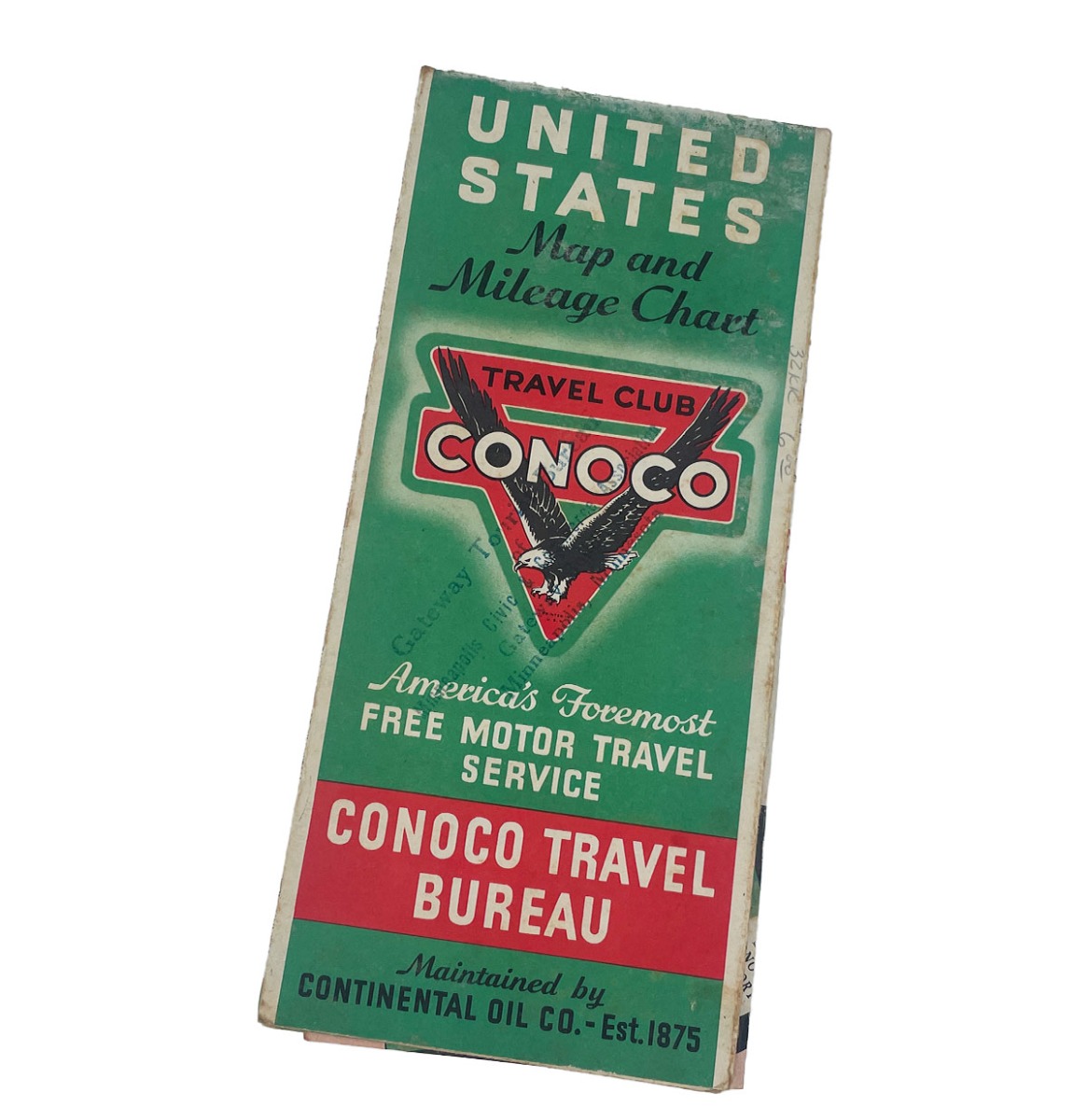 Vintage Conoco Travel Bureau Wegenkaart Verenigde Staten - Jaren '30 - Continental Oil Co. | The Dutch Pickers
