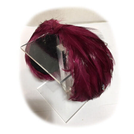 Vintage Fascinator Feathers Bordeaux | 15% korting | Fiftiesstore