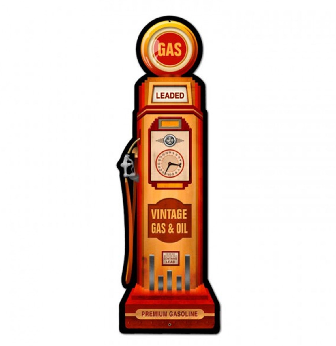 Vintage Gas & Oil Gas Pump Zwaar Metalen Bord 66 x 18 cm | Fiftiesstore