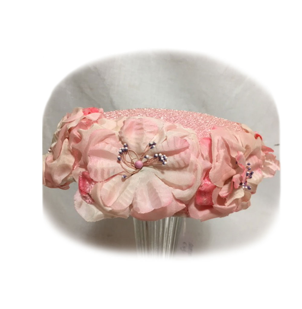 Vintage Hat Pink Flowers | 17% korting | Fiftiesstore