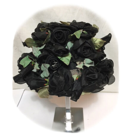 Vintage Hat Roses Black | Fiftiesstore