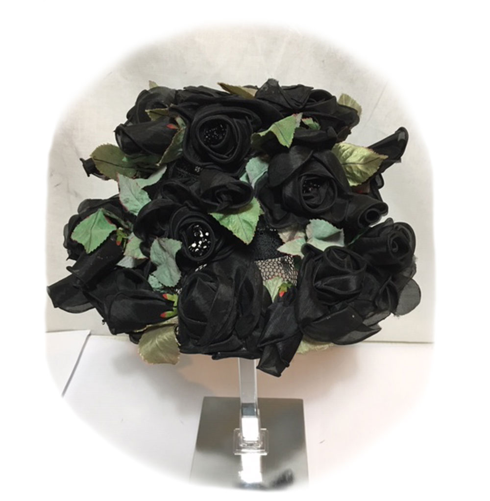 Vintage Hat Roses Black | Fiftiesstore