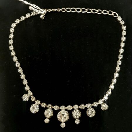 Vintage Jewelry Necklace Strass Silver | Fiftiesstore