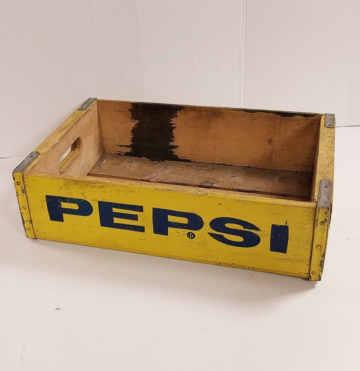 Vintage Origineel Geel Pepsi Houten Kratje | Pepsi