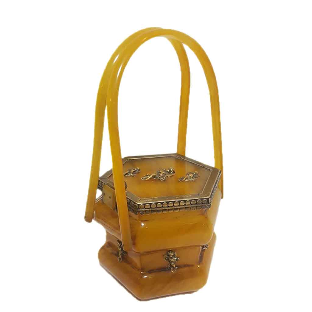 Vintage Purse Lucite Angels Amber | Fiftiesstore