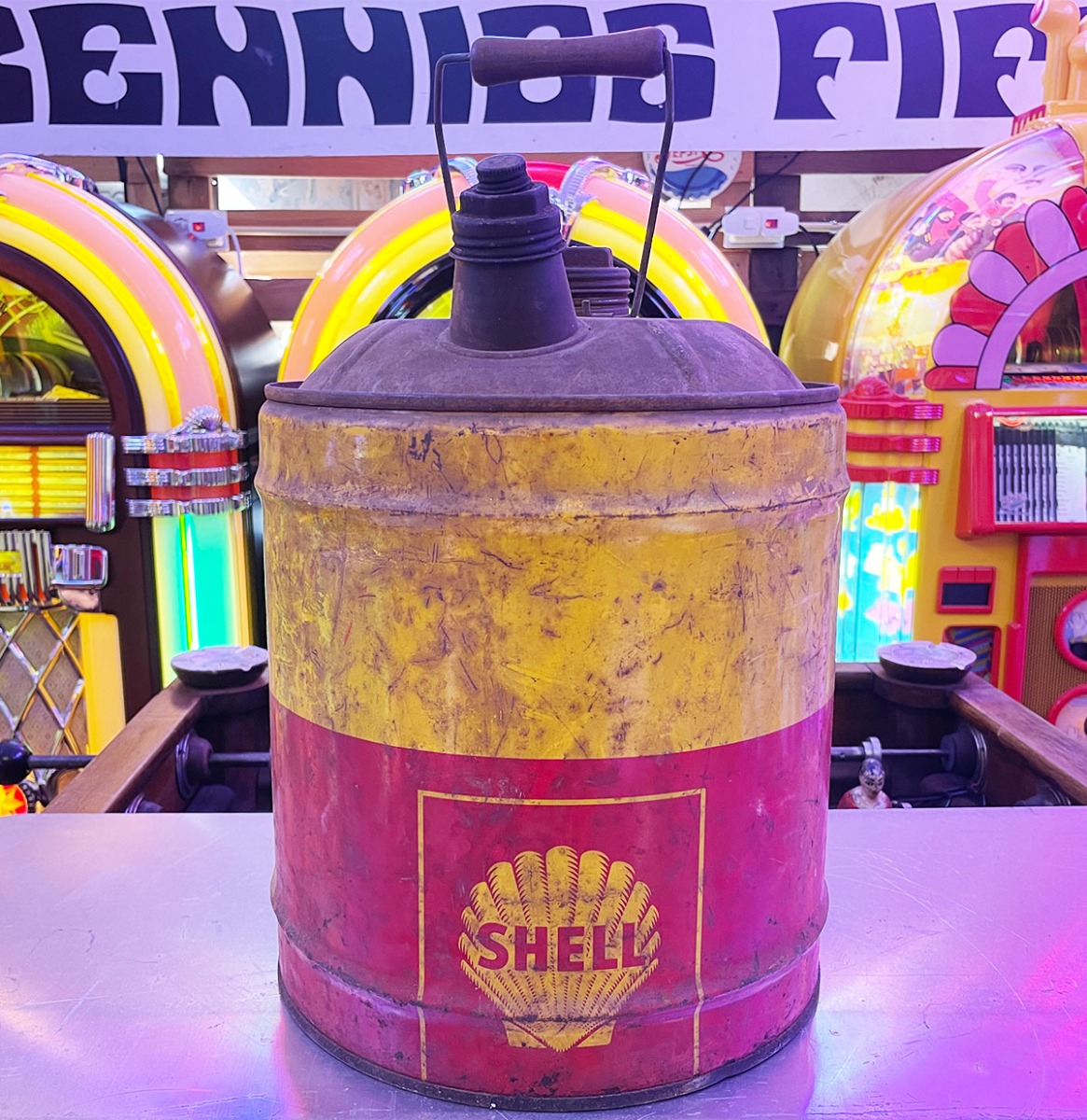 Vintage Shell 5-Gallon Motorolieblik - Jaren 40 - Origineel | Shell