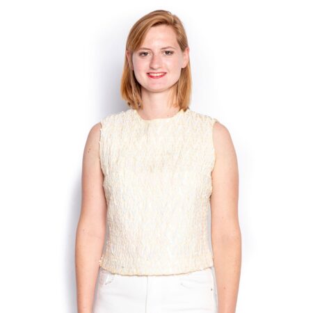 Vintage Sixties Top Pailletten Ivoor - S | Fiftiesstore