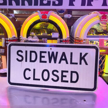 Vintage USA “Sidewalk Closed” Verkeersbord - 61 x 30