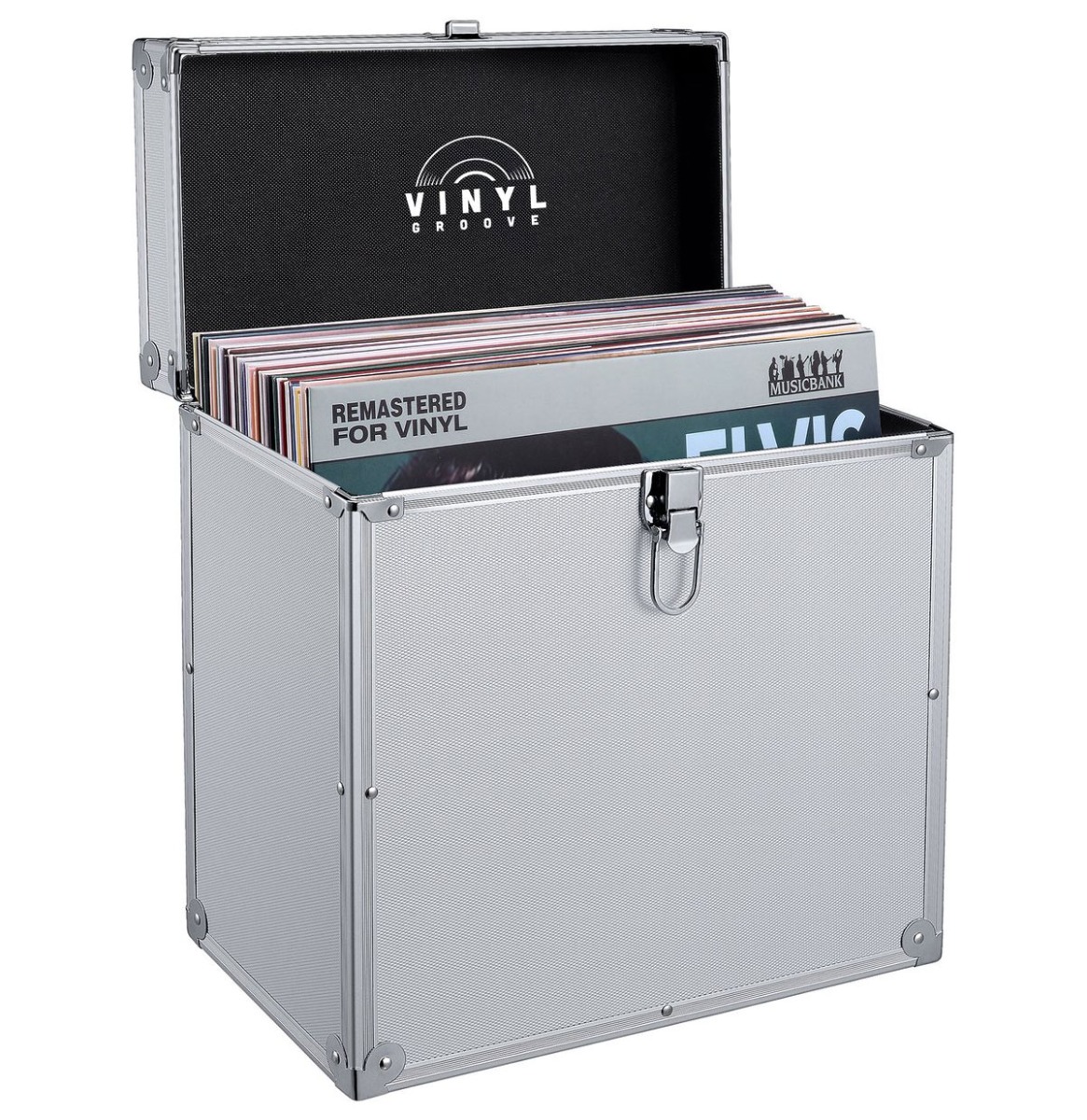 Vinyl Groove - Vinyl Opberg Koffer 40 's - Zilver (LP) | Fiftiesstore