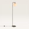 Virello - Staande lamp Messing 170 cm - Modern Industrieel design - Woonkamer lamp - E27 fitting - Witte glazen kap - Met voetschakelaar | LUSENZ
