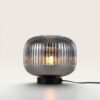 Virello - Tafellamp Smoke glas 25 cm - Zwart Metaal - Vintage tafellamp - Dressoir lamp - E27 fitting - Met aan/uit-schakelaar | LUSENZ