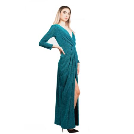 Virginia Cosenza Franca Gala Dress Glitter Turquoise -L | 24% korting | Fiftiesstore