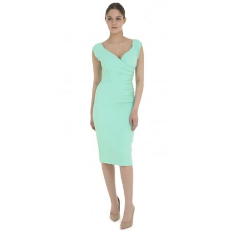 Vivi Pencil Dress Luxe Crepe Mint-44 (NL)/ 18 (UK) | The Pretty Dress Company