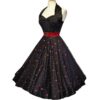 Vivien Of Holloway Halterneck Black Satin Dress With Glitter Purple & Red Dots Lace -XS | 44% korting | Vivien of Holloway