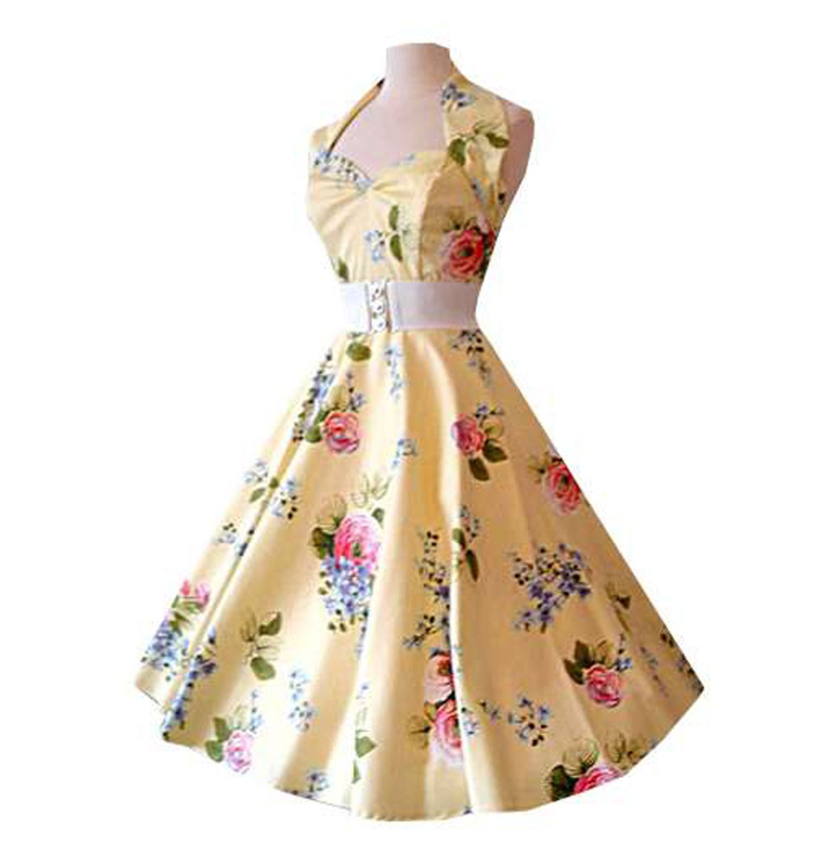 Vivien Of Holloway Halterneck Chantilly Dress Yellow -S | 29% korting | Vivien of Holloway