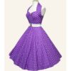 Vivien Of Holloway Halterneck Dots Dress Purple -XS | 32% korting | Vivien of Holloway