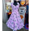 Vivien Of Holloway Halterneck Pink Gingham Black Flowers Dress -S | 30% korting | Vivien of Holloway