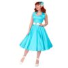 Vivien Of Holloway Halterneck Sateen Dress Turquoise -XXL | Vivien of Holloway