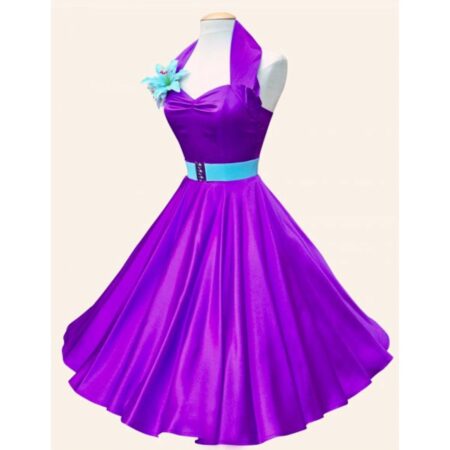 Vivien Of Holloway Halterneck Satin Dress Purple-XS | 40% korting | Vivien of Holloway