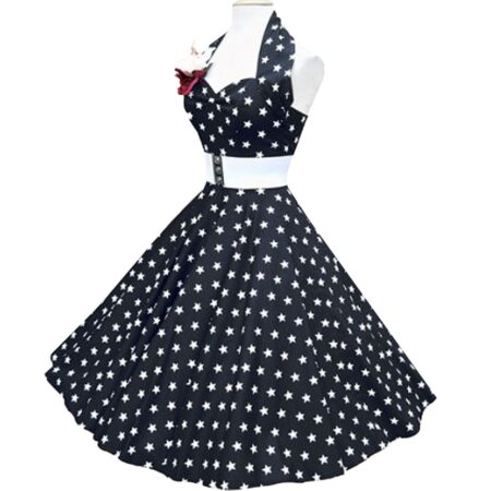 Vivien Of Holloway Halterneck Stars Dress Black -XS | 32% korting | Vivien of Holloway