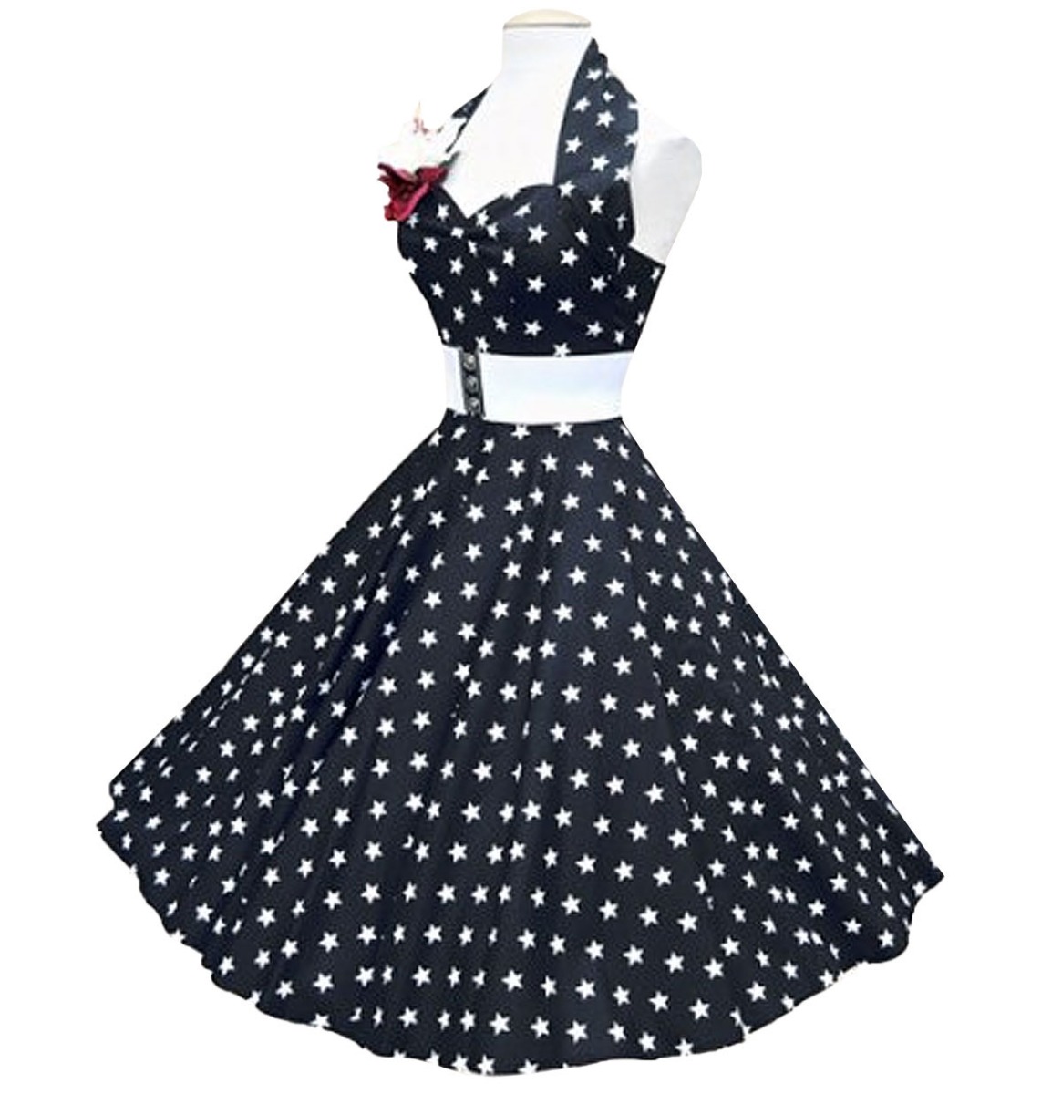 Vivien Of Holloway Halterneck Stars Dress Black -XS | 32% korting | Vivien of Holloway