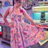 Vivien Of Holloway Halterneck Swing Dress Spring Peach Pink-XL | 35% korting | Vivien of Holloway