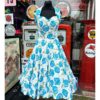 Vivien Of Holloway Halterneck Turquoise Roses Dress-XS | 26% korting | Vivien of Holloway