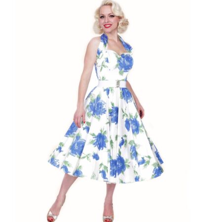 Vivien Of Holloway Halterneck Victory Rose Dress Blue-XS | 50% korting | Vivien of Holloway