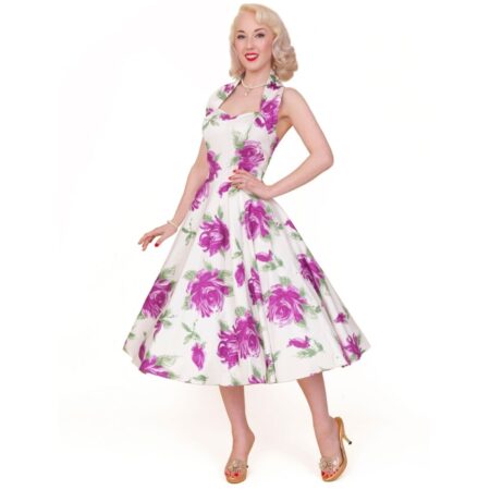 Vivien Of Holloway Halterneck Victory Rose Dress Purple-S | Vivien of Holloway