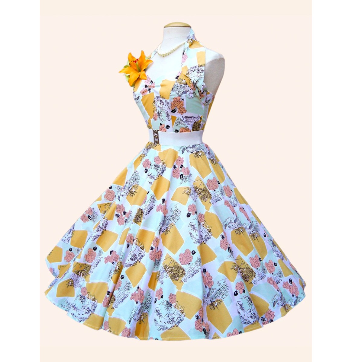 Vivien Of Holloway Street Scene Dress Peach-S | 30% korting | Vivien of Holloway