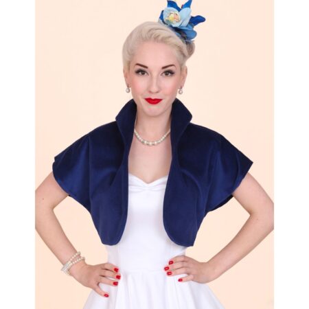 Vivien Of Holloway Velvet Bolero Blue -S | 44% korting | Vivien of Holloway