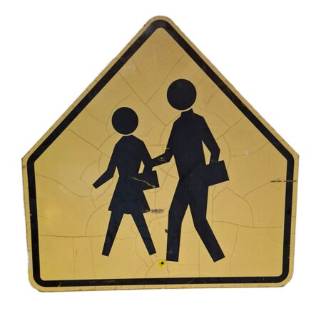 Voetgangers Oversteken Amerikaans Verkeersbord - 76 x 74cm - Origineel | The Dutch Pickers
