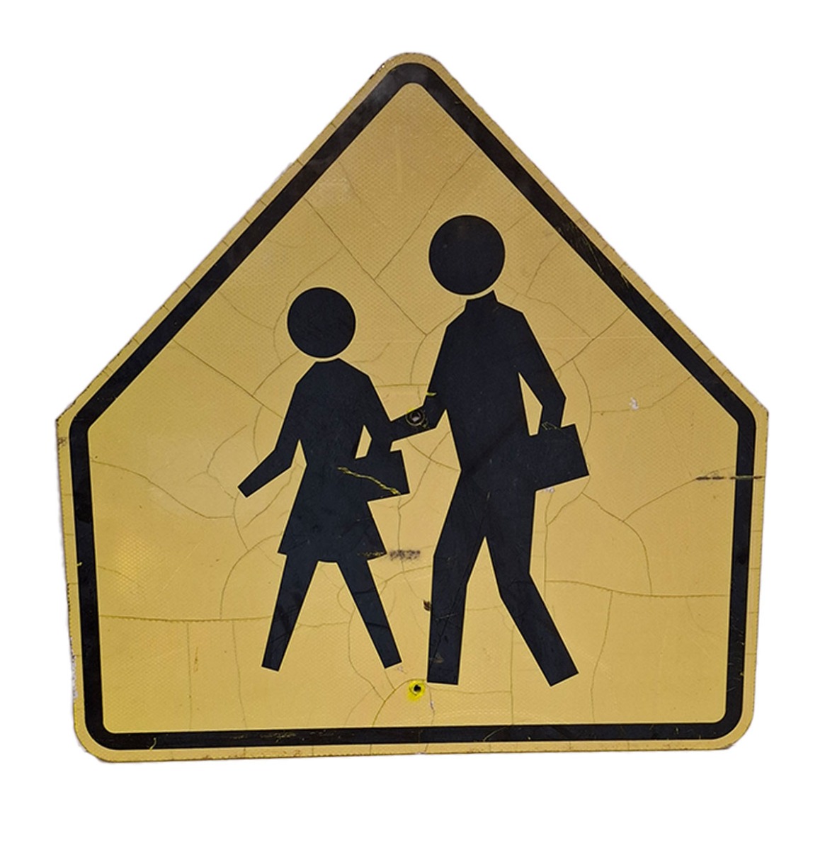 Voetgangers Oversteken Amerikaans Verkeersbord - 76 x 74cm - Origineel | The Dutch Pickers
