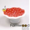 Vogelbad paddenstoel met vogel Ø23x14cm | Farmwood Animals