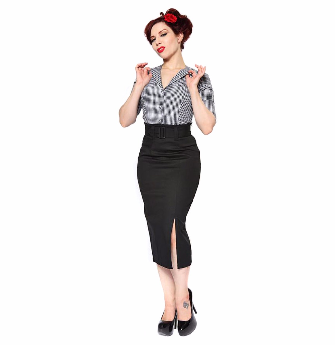 Vogue Pencil Skirt Black-XXXL | 40% korting | Heart of Haute