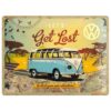Volkswagen Bulli Let's Get Lost Metalen Wandbord met Relief 30 x 40 cm | Volkswagen