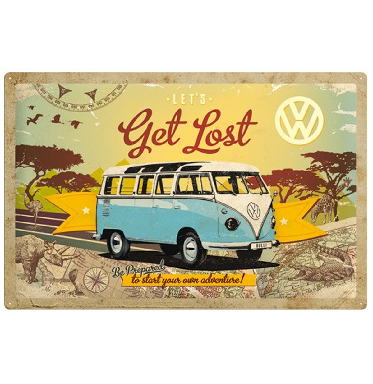 Volkswagen Let's Get Lost Metalen Bord 40 x 60 cm | Volkswagen