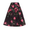 Voodoo Vixen Black / Pink Roses Skirt-M | 42% korting | Voodoo Vixen