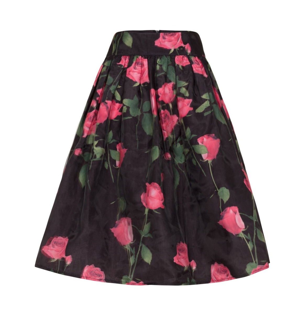 Voodoo Vixen Black / Pink Roses Skirt-M | 42% korting | Voodoo Vixen