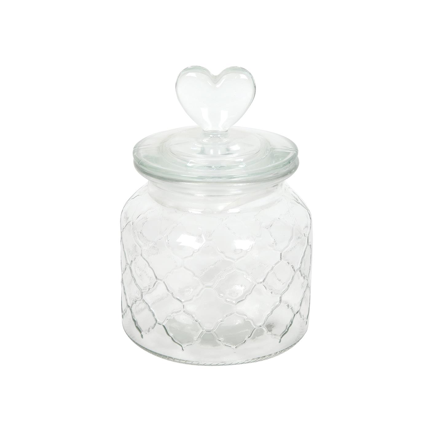 Voorraadpot Hart glas Ø10
