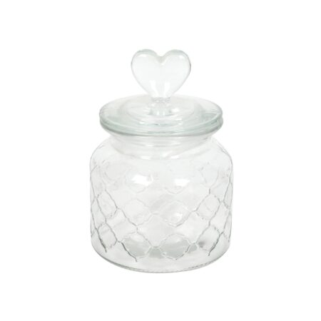 Voorraadpot glas hart 10