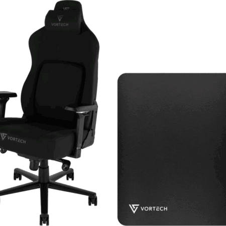 Vortech Prestige Gamestoel Zwart + Vortech Vloermat Zwart