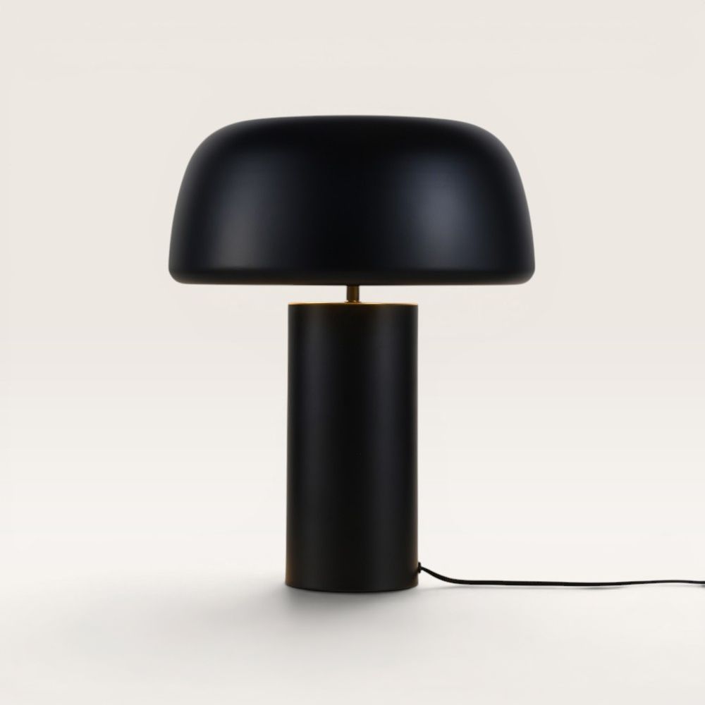 Voryn - Zwarte Tafellamp Industrieel 40 cm - Dressoir lamp - E27 fitting - Mat zwart gecoat Metaal - Met aan/uit-schakelaar | LUSENZ