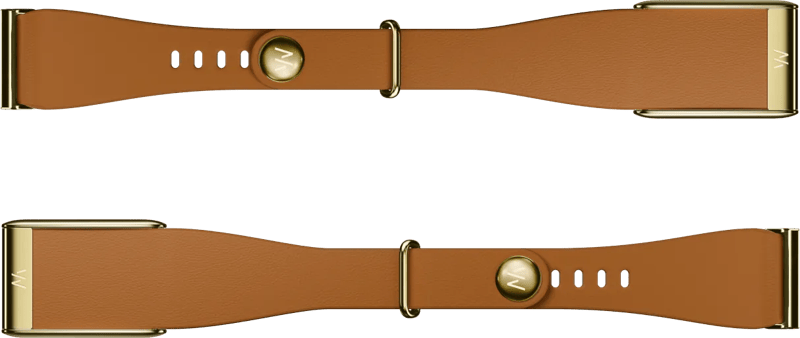 WHOOP 5.0 LeatherLuxe Tapered Band Bruin/Goud S/M